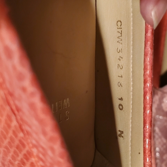 Stuart Weizmann Multicolor Python Embossed Leather Buckle Detail Sz 10 Loafers - Picture 9 of 11